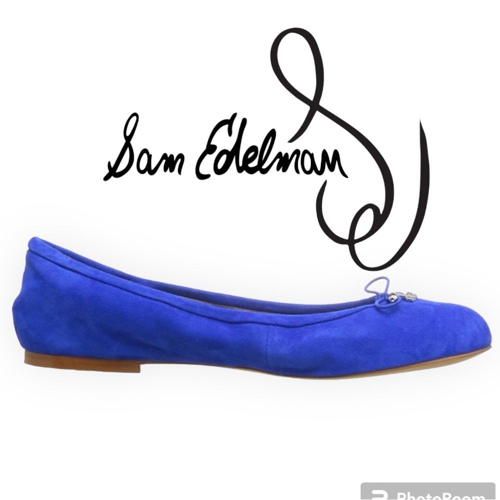 SAM EDELMAN Felicia Ballet Flats in Ultramarine Periwinkle Klein Blue SZ…